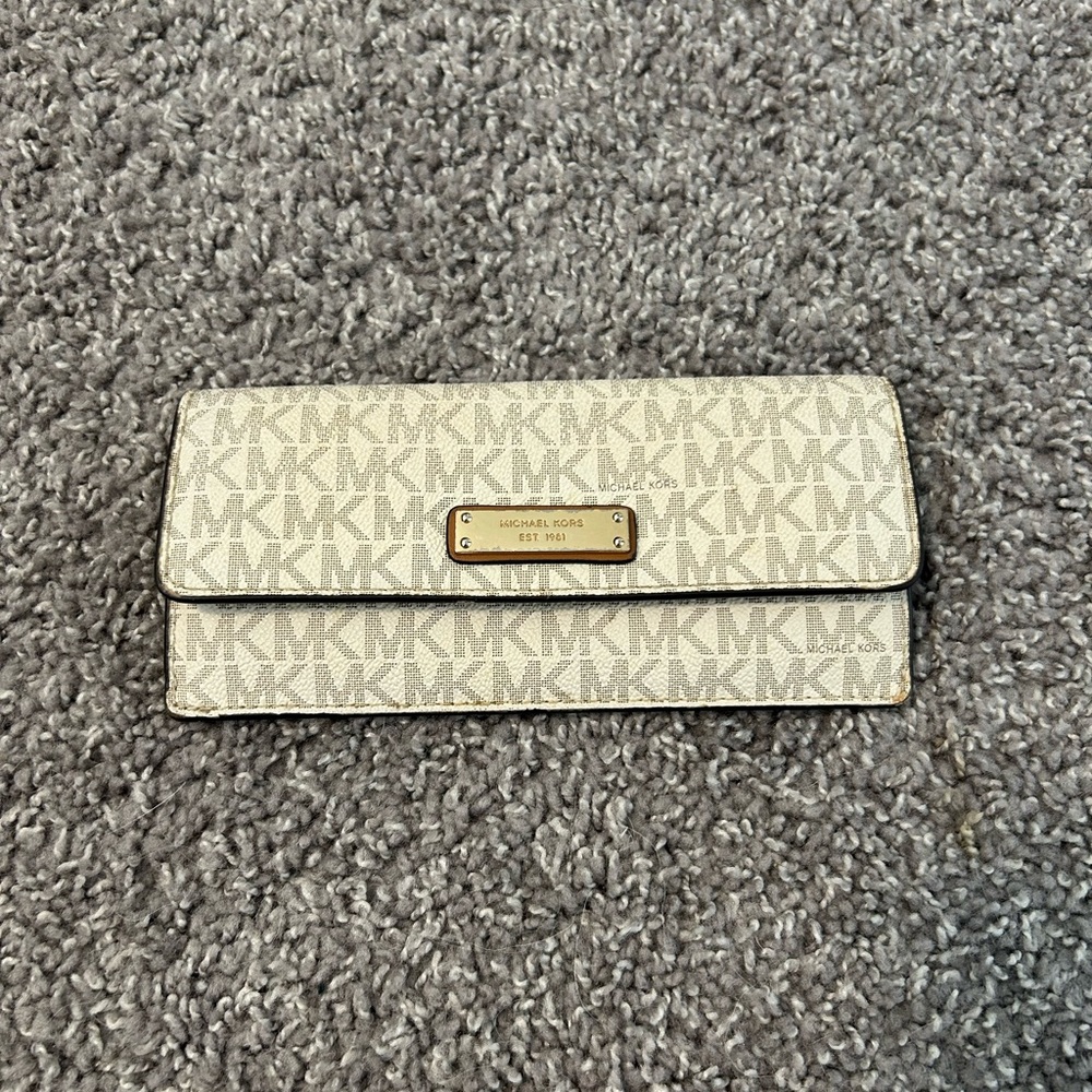 Michael Kors Beige Monogram Wallet